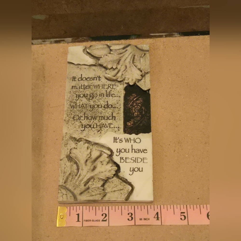 Vintage-Style Stone Resin Wall Plaque - Inspirational Quote Home Decor - Picture 2 of 8